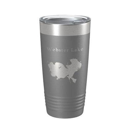 Webster Lake Map Tumbler Travel Mug Insulated Laser Engraved Coffee Cup Indiana 20 oz-16
