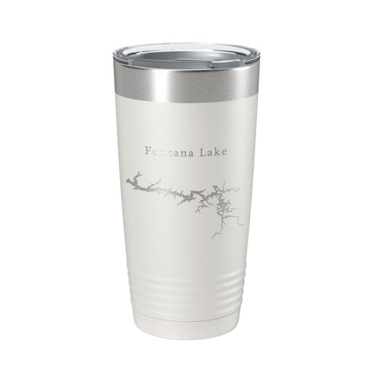 Fontana Lake Map Tumbler Travel Mug Insulated Laser Engraved Coffee Cup North Carolina 20 oz-1