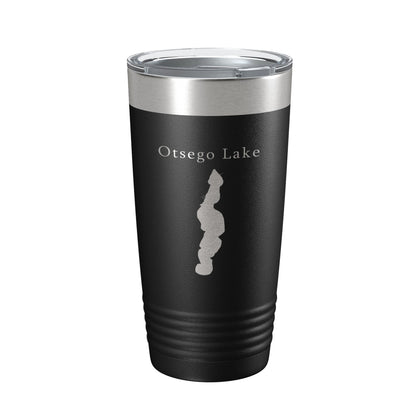 Otsego Lake Map Tumbler Travel Mug Insulated Laser Engraved Coffee Cup Michigan 20 oz-0