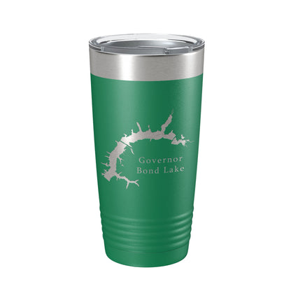 Governor Bond Lake Map Tumbler Travel Mug Insulated Laser Engraved Coffee Cup Illinois 20 oz-9