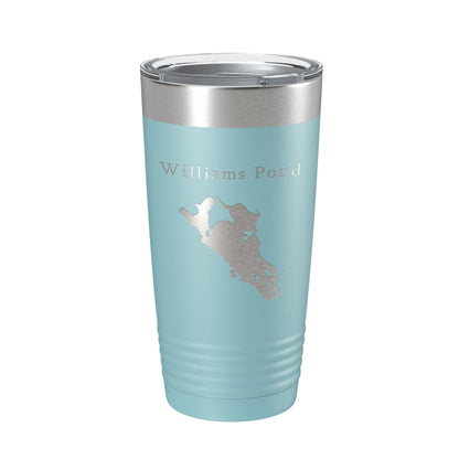 Williams Pond Tumbler Lake Map Travel Mug Insulated Laser Engraved Coffee Cup Connecticut 20 oz-13