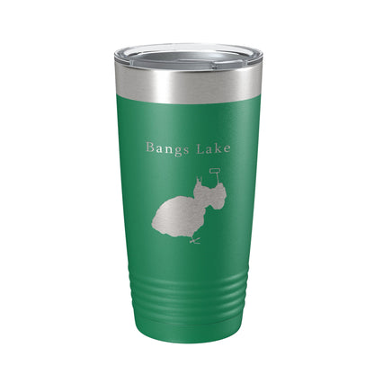 Bangs Lake Map Tumbler Travel Mug Insulated Laser Engraved Coffee Cup Illinois 20 oz-9