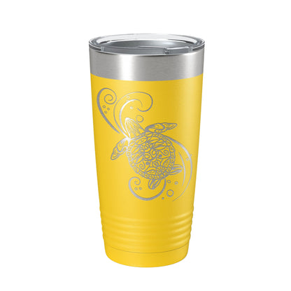 Sea Turtle Mandala Tumbler Travel Mug Insulated Laser Engraved Coffee Cup Turtle Zentangle Pattern Design Gift 20 oz-19