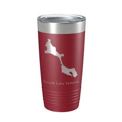 Grand Lake Seboeis Map Tumbler Travel Mug Insulated Laser Engraved Coffee Cup Maine 20 oz-18