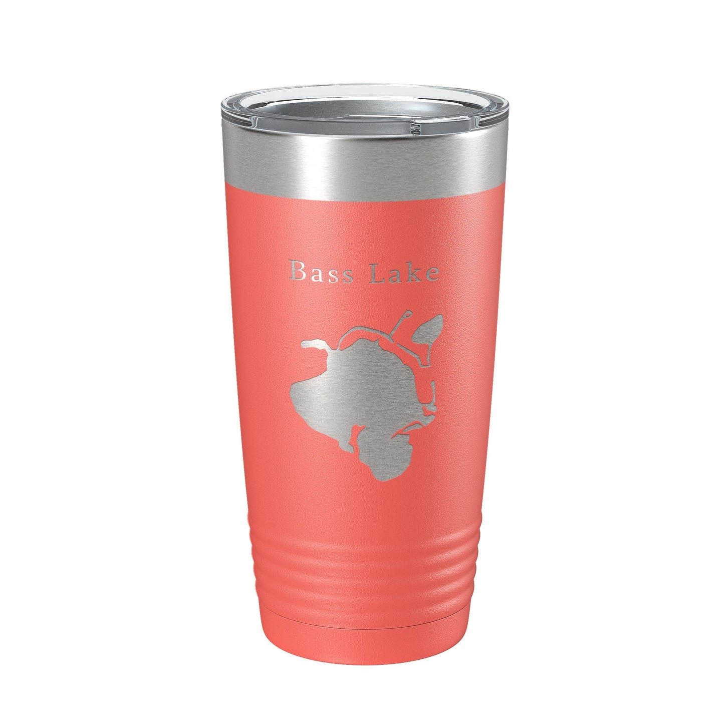 Bass Lake Map Tumbler Travel Mug Insulated Laser Engraved Coffee Cup Hamburg Township Huron River Chain of Lakes Michigan 20 oz-20