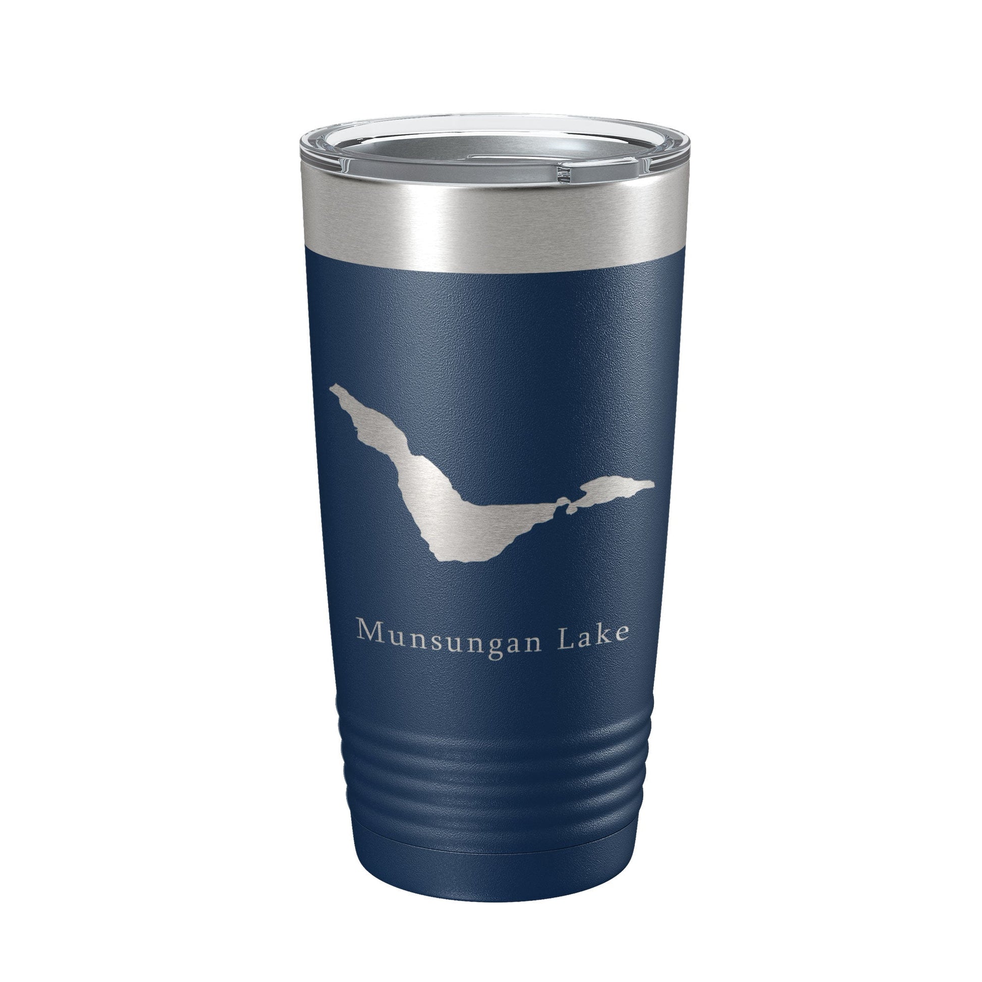 Munsungan Lake Map Tumbler Travel Mug Insulated Laser Engraved Coffee Cup Maine 20 oz-2