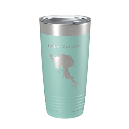 Lake Manitou Map Tumbler Travel Mug Insulated Laser Engraved Coffee Cup Indiana 20 oz-12