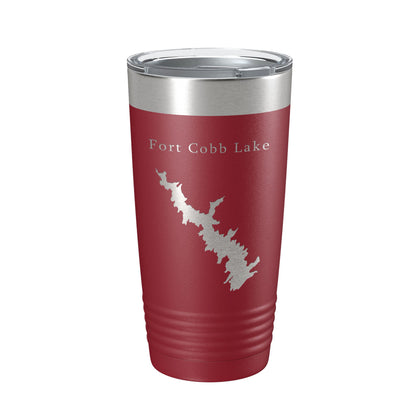 Fort Cobb Lake Map Tumbler Travel Mug Insulated Laser Engraved Coffee Cup Oklahoma 20 oz-18