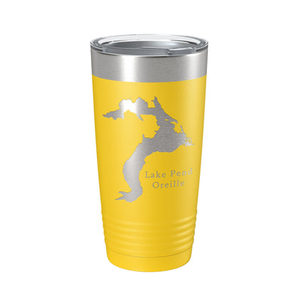 Lake Pend Oreille Map Tumbler Travel Mug Insulated Laser Engraved Coffee Cup Idaho 20 oz-4