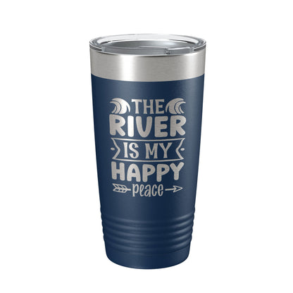 The River Is My Happy Place Tumbler Travel Mug Insulated Laser Engraved Coffee Cup for Float Trip Party Gift 20 oz-8