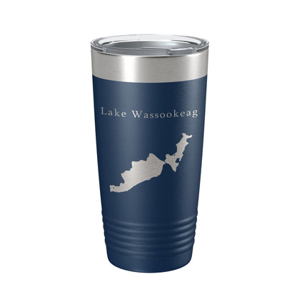 Lake Wassookeag Map Tumbler Travel Mug Insulated Laser Engraved Coffee Cup Maine 20 oz-8