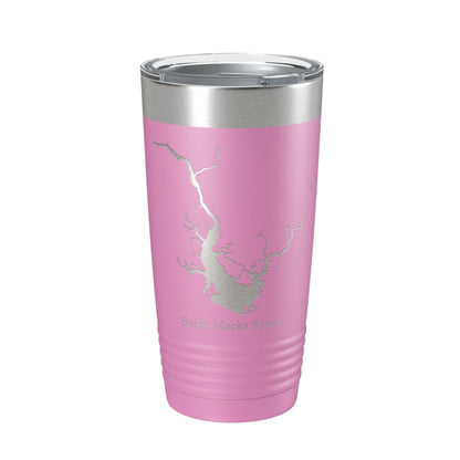 St. Marks River FL Map Tumbler Travel Mug Insulated Laser Engraved Coffee Cup Apalachee Bay Florida Saint 20 oz-14