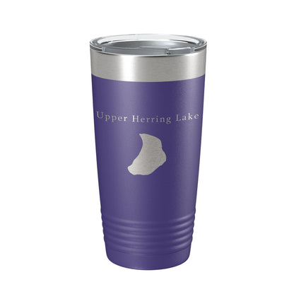 Upper Herring Lake Map Tumbler Travel Mug Insulated Laser Engraved Coffee Cup Michigan 20 oz-15