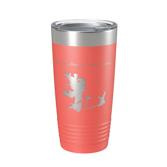 Strawberry Reservoir Tumbler Lake Map Travel Mug Insulated Laser Engraved Coffee Cup Utah 20 oz-20