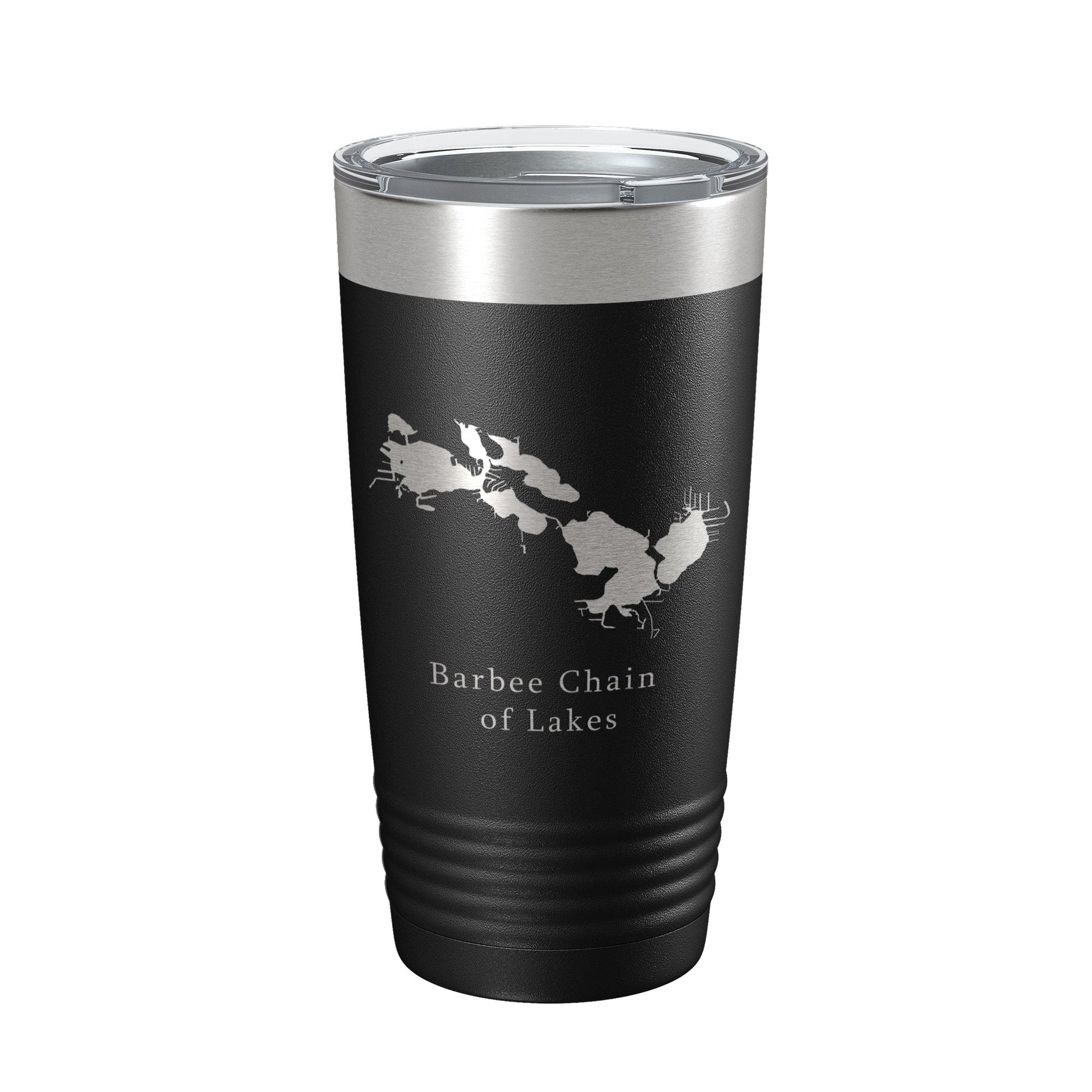 Barbee Chain of Lakes Map Tumbler Travel Mug Insulated Laser Engraved Coffee Cup Indiana 20 oz-0