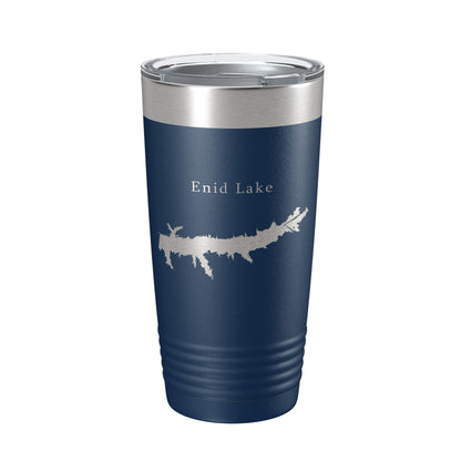 Enid Lake Map Tumbler Travel Mug Insulated Laser Engraved Coffee Cup Mississippi 20 oz-8