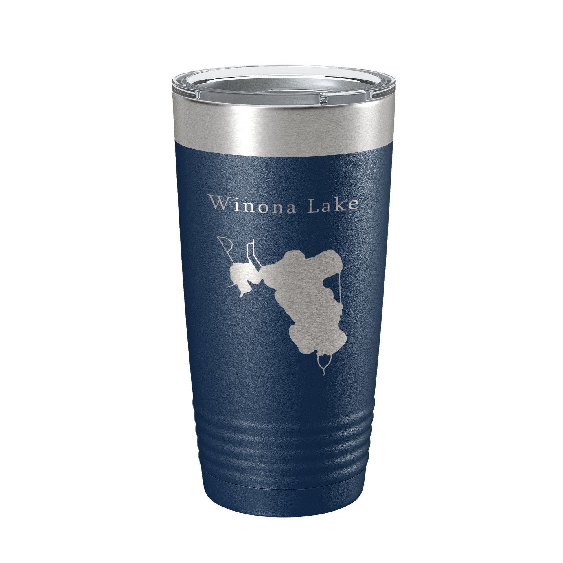 Winona Lake Map Tumbler Travel Mug Insulated Laser Engraved Coffee Cup Indiana 20 oz-2