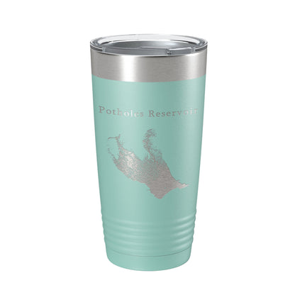Potholes Reservoir Tumbler Lake Map Travel Mug Insulated Laser Engraved Coffee Cup Washington 20 oz-12