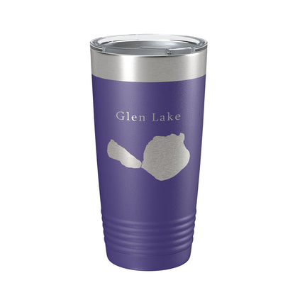 Big & Little Glen Lakes Map Tumbler Travel Mug Insulated Laser Engraved Coffee Cup Michigan 20 oz-15