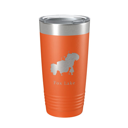 Fox Lake Map Tumbler Travel Mug Insulated Laser Engraved Coffee Cup Illinois 20 oz-17