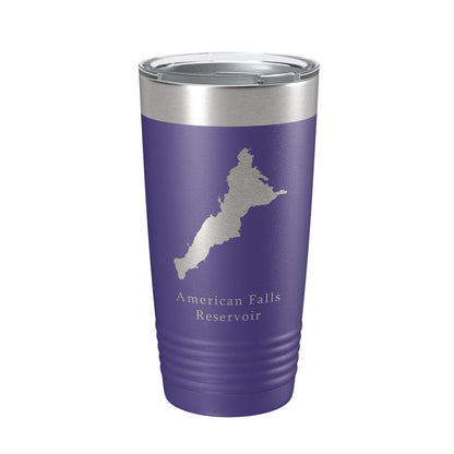 American Falls Reservoir Tumbler Lake Map Travel Mug Insulated Laser Engraved Coffee Cup Snake River Idaho 20 oz-15