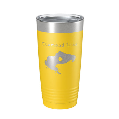 Diamond Lake Map Tumbler Travel Mug Insulated Laser Engraved Coffee Cup Michigan 20 oz-19