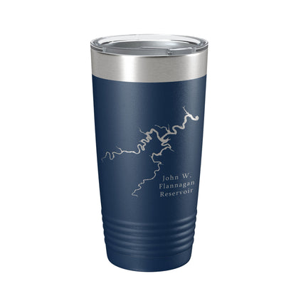 John W. Flannagan Reservoir Tumbler Lake Map Travel Mug Insulated Laser Engraved Coffee Cup Virginia 20 oz-8