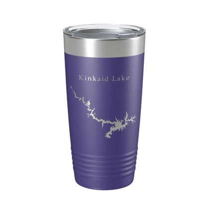 Kinkaid Lake Map Tumbler Travel Mug Insulated Laser Engraved Coffee Cup Illinois 20 oz-15