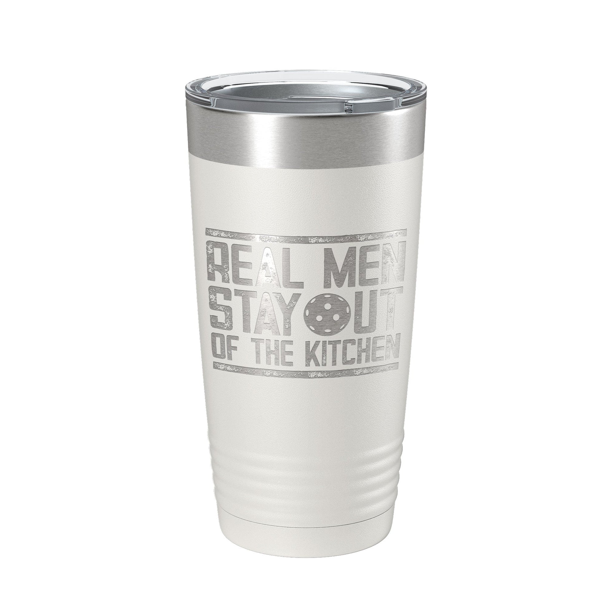 Pickleball Tumbler Real Men Stay Out Of The Kitchen Travel Mug Insulated Laser Engraved Coffee Cup Funny Pickle Ball Gift 20 oz-1