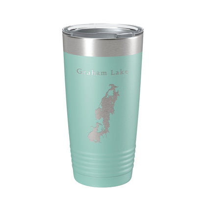 Graham Lake Map Tumbler Travel Mug Insulated Laser Engraved Coffee Cup Maine 20 oz-12