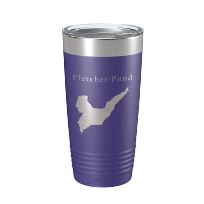 Fletcher Pond Tumbler Lake Map Travel Mug Insulated Laser Engraved Coffee Cup Michigan 20 oz-15