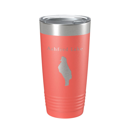Ashford Lake Map Tumbler Travel Mug Insulated Laser Engraved Coffee Cup Connecticut 20 oz-20