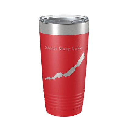 Saint Mary Lake Map Tumbler Travel Mug Insulated Laser Engraved Coffee Cup Glacier National Park Montana 20 oz-10