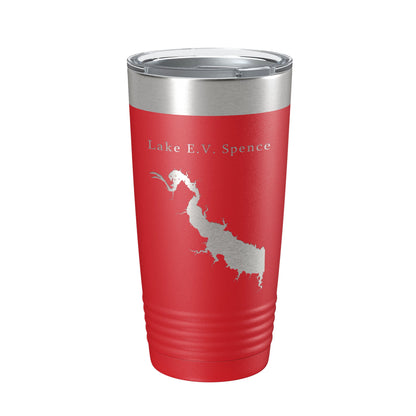 Lake E.V. Spence Reservoir Map Tumbler Travel Mug Insulated Laser Engraved Coffee Cup Texas 20 oz-10