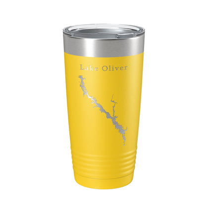 Lake Oliver Map Tumbler Travel Mug Insulated Laser Engraved Coffee Cup Alabama Georgia 20 oz-4
