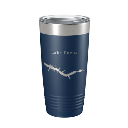 Lake Eucha Map Tumbler Travel Mug Insulated Laser Engraved Coffee Cup Oklahoma 20 oz-8