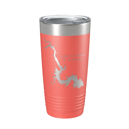 Lake Lyndon B. Johnson Map Tumbler Travel Mug Insulated Laser Engraved Coffee Cup Texas 20 oz-20