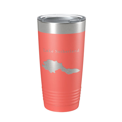 Lake Sutherland Map Tumbler Travel Mug Insulated Laser Engraved Coffee Cup Washington 20 oz-20
