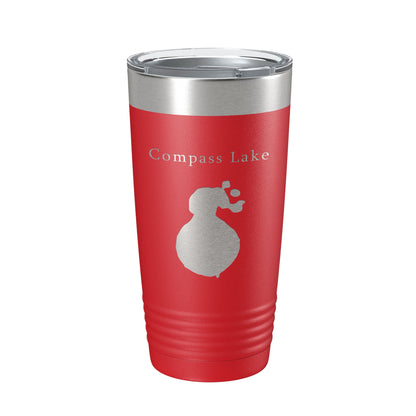 Compass Lake Map Tumbler Travel Mug Insulated Laser Engraved Coffee Cup Florida 20 oz-10