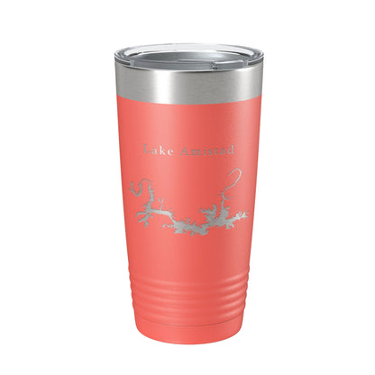Lake Amistad Reservoir Map Tumbler Travel Mug Insulated Laser Engraved Coffee Cup Texas 20 oz-20