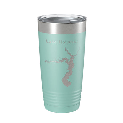 Lake Houston Map Tumbler Travel Mug Insulated Laser Engraved Coffee Cup Texas 20 oz-12