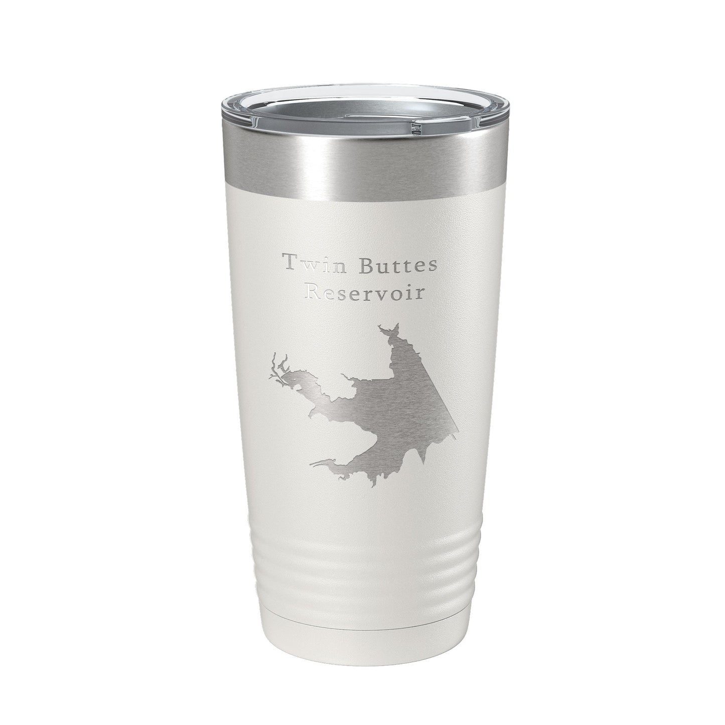 Twin Buttes Reservoir Tumbler Lake Map Travel Mug Insulated Laser Engraved Coffee Cup Texas 20 oz-7
