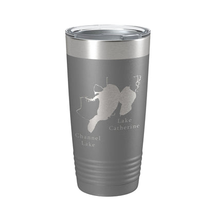 Channel Lake Catherine Lake Map Tumbler Travel Mug Insulated Laser Engraved Coffee Cup Illinois 20 oz-16