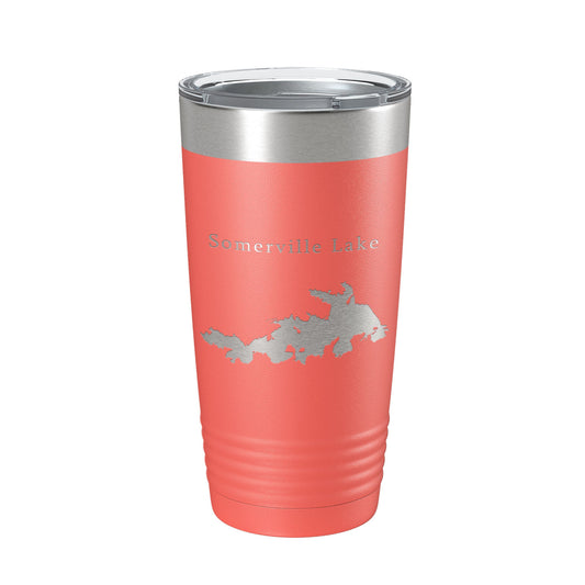 Somerville Lake Map Tumbler Travel Mug Insulated Laser Engraved Coffee Cup Texas 20 oz-20
