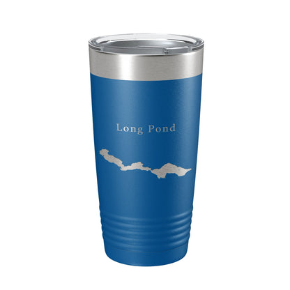 Long Pond Tumbler Lake Map Travel Mug Insulated Laser Engraved Coffee Cup Maine 20 oz-6