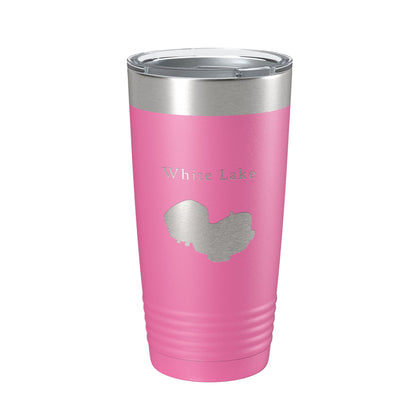 White Lake Map Tumbler Travel Mug Insulated Laser Engraved Coffee Cup Louisiana 20 oz-11