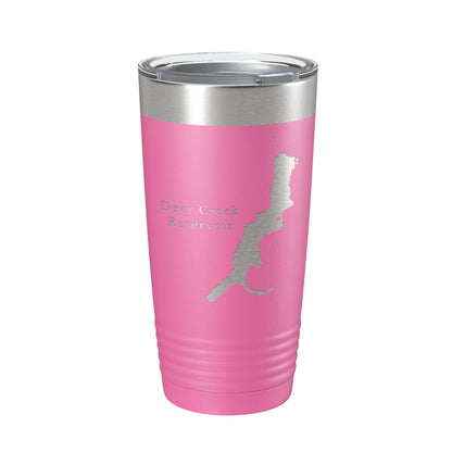 Deer Creek Reservoir Tumbler Lake Map Travel Mug Insulated Laser Engraved Coffee Cup Utah 20 oz-11