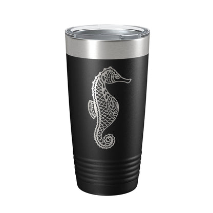 Seahorse Tumbler Zentangle Travel Mug Insulated Laser Engraved Coffee Cup 20 oz-5
