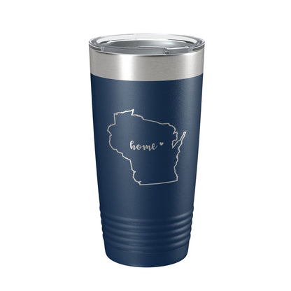 Wisconsin Tumbler Home State Travel Mug Insulated Laser Engraved Map Coffee Cup 20 oz-8