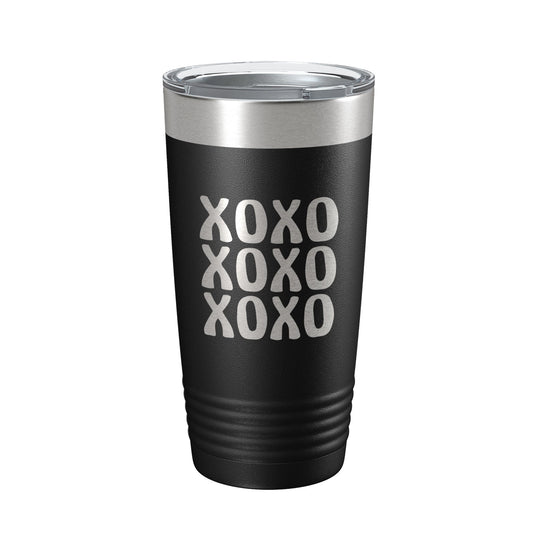 XOXO Tumbler Hugs And Kisses Travel Mug Insulated Laser Engraved Coffee Cup 20 oz-0